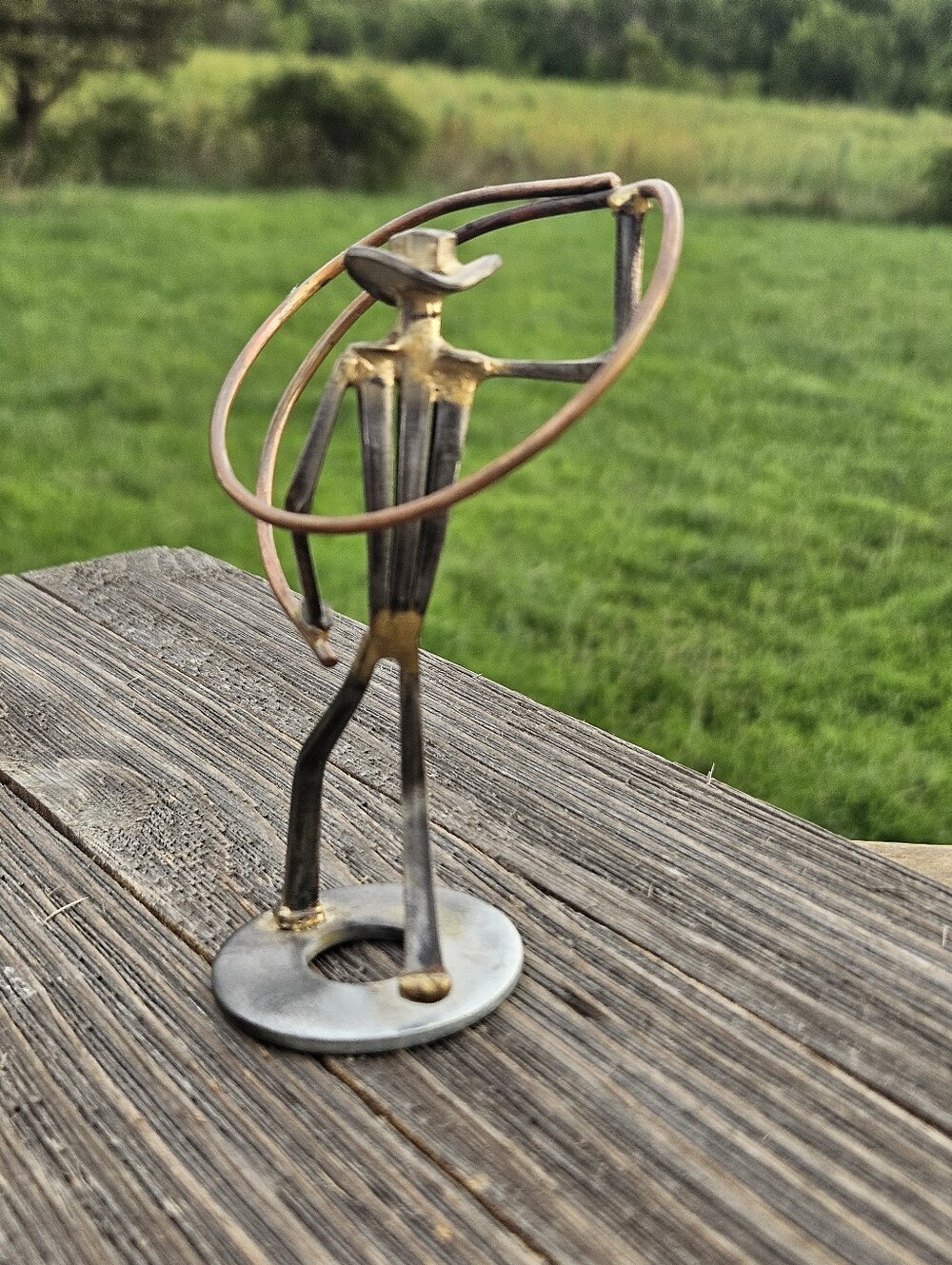 COWBOY ROPING WESTERN Metal Art Sculpture Welded Scrap Folk Art Figurine - Picture 3 of 6